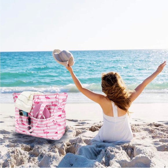 Large Flamingo Beach Tote - Picture 6 of 9